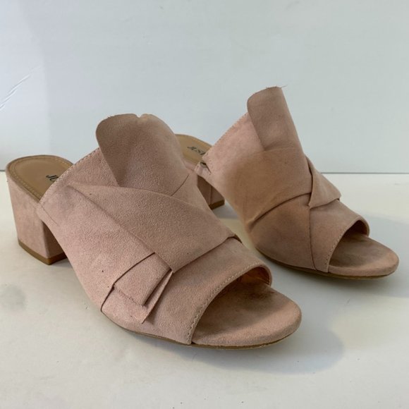 JustFab Blush Pink Minna Heeled Mule - Picture 2 of 10